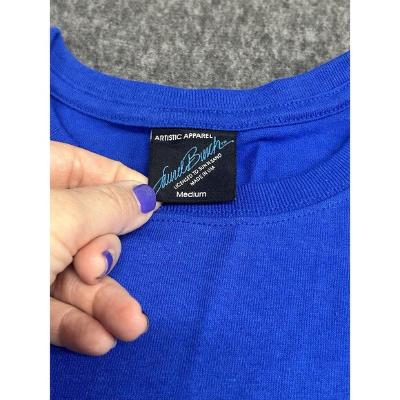 Vintage Laurel Burch Cotton Tee Shirt Cats Royal Blue Unisex Medium NICE - Picture 3 of 7